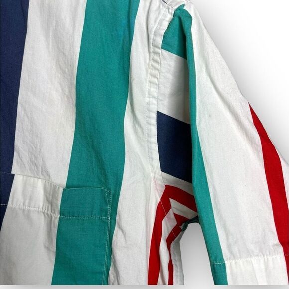 Sears Roebuck And Co 100% Cotton Striped Shirt Vintage Streetwear 90s Size Med - Picture 15 of 16